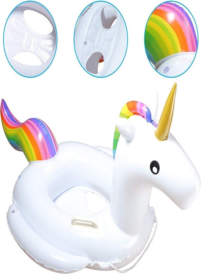 VENDICS Unicorn Baby Pool Float Infant Inflatable Swimming Ring with Handles for Kids Aged 1-5 Years Unicorn air Tube - Image 4